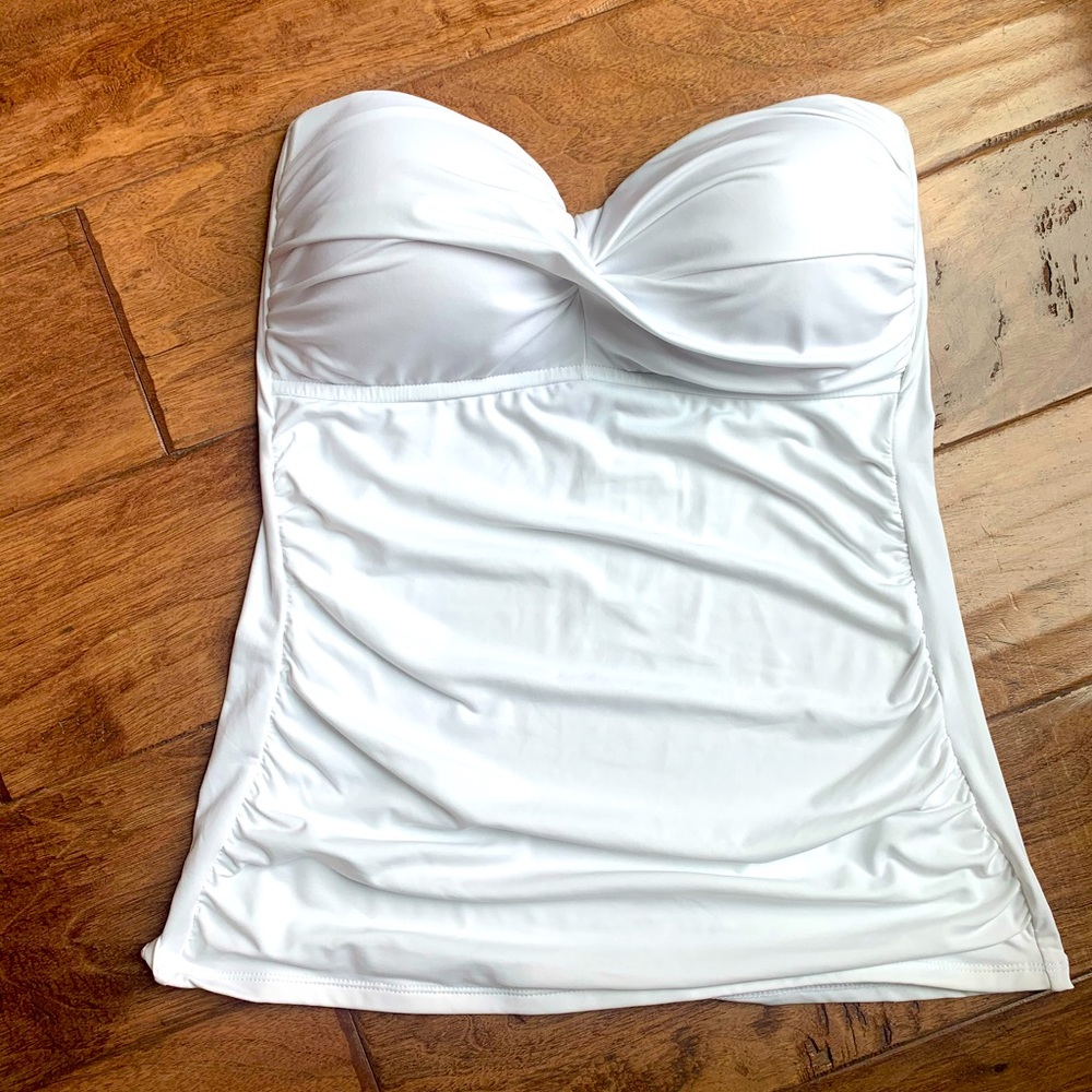 Anne Cole white swim bandeau NWOT